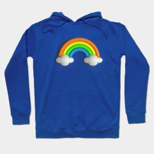 3D Rainbow and clouds Hoodie